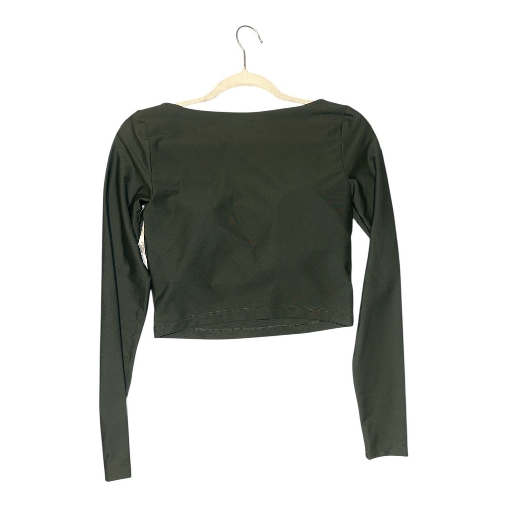 Old Navy Power Soft Green Long Sleeve Crop Top, Womens Small - Picture 3 of 7